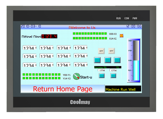 QM3G-100FH-24MR-485P 10-дюймовый HMI PLC «Все в одном» 30DI 30DO Modbus RTU Протокол Программируемый логический контроллер